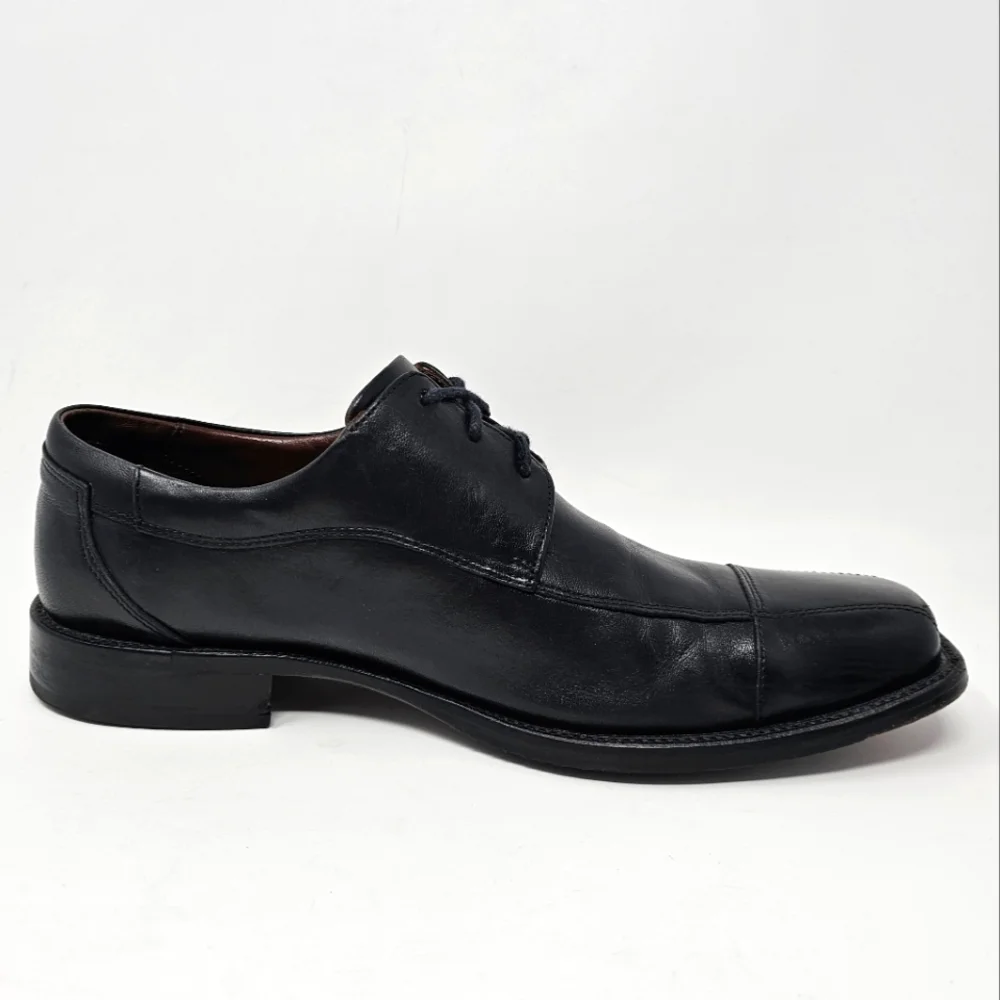 Johnston & Murphy Dobson Black Leather Cap Toe Sheepskin Lining‎ Mens Size US 11